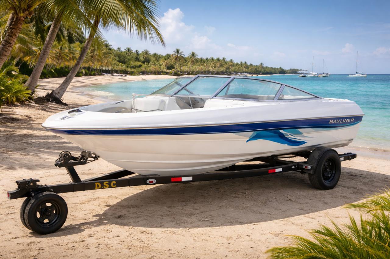 Vendo bote bayliner 21 pies trayler aluminio, motor in board 4 cilindros 3.0 gasolina motor en perfecto estado. Teléfono 0991002632.